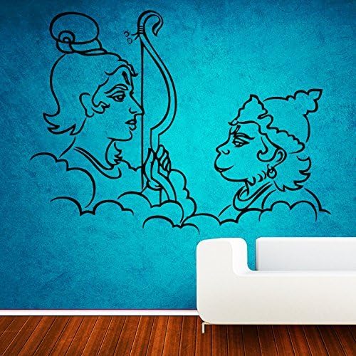 Zigzacs Wall Sticker Ram And Hanuman Design Removable Home Décor Wall Decal