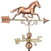 Good Directions Polished Copper Galloping Horse Weathervane &ndash; Decorative Rooftop Accent for Barns, Homes, Sheds, and Cupolas &ndash; Durable &amp; Handcrafted