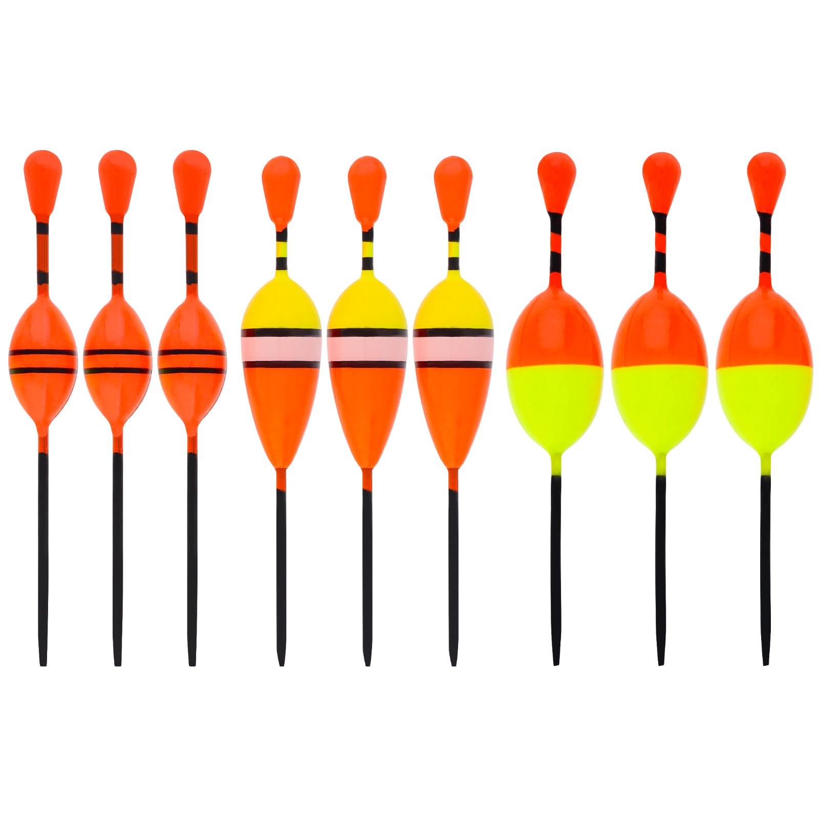 OriGlam 9pcs Bobbers Fishing Floats Fishing Bobbers, Fishing Float and Bobber Kit, Colorful Fishing Carp Floats Trout Float Saltwater Freshwater for Pike Perch Bass