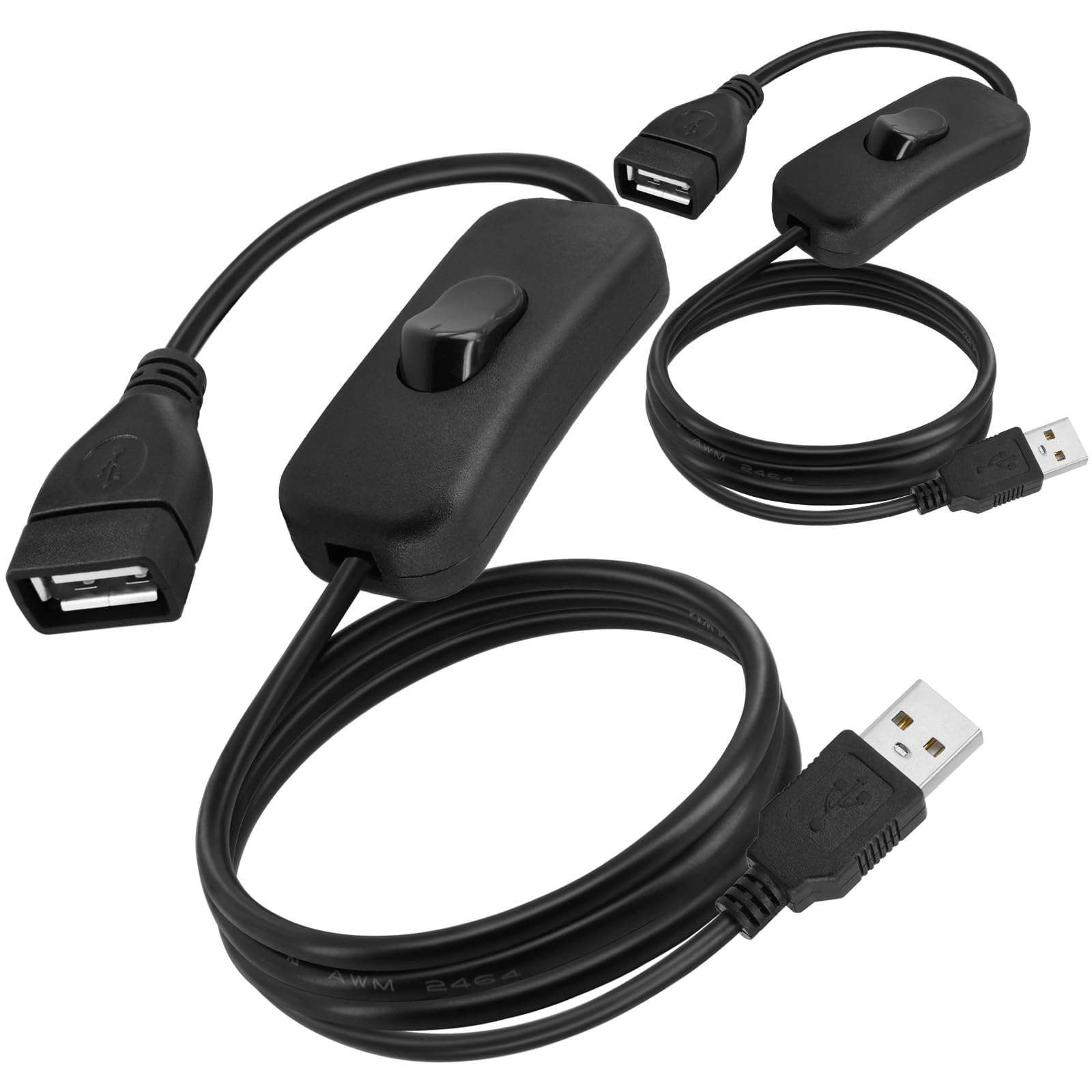 Photo 1 of 2 Pack USB Power Switch Cable, BENACES 3FT USB Male to Female Power Charger Extension Cord Adapter with On/Off Switch for Small Desk Lamps, LED Lamps, Etc