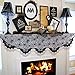 PartyTalk Halloween Decorations Black Lace Spider Web Fireplace Mantle Scarf Cover, Bats Fireplace Scarf Runner Home Festival Party Supplies, 20 x 80 Inch