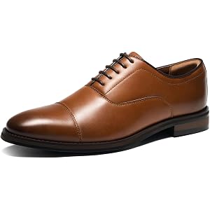 HEEZ Mens Dress Shoes Comfortable Oxford Shoes for Men | Lace Up, Cap Toe, Formal Business Office Wedding
