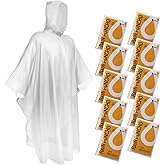 SaphiRose Disposable Rain Ponchos Emergency Clear Poncho