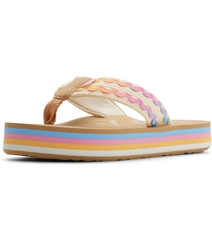 Amazon.com | Roxy Girls Chika Hi Flip Flop Sandal, Rainbow, 11