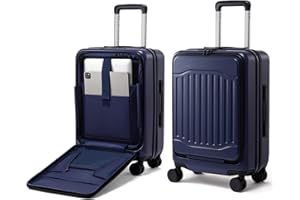 LOVEVOOK Carry on Luggage, PC Hard Shell Suitcases with wheels, 20-Inch Carry On Luggage with USB Port, Lightweight 6.9lb, Fits 15.6", 45L Capacity for Travel & Business（1PC）