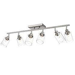 Wanluce 6 Light Track Lighting Kit - Brushed Nickel
