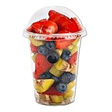 12 oz Clear Plastic Cups with Dome Lids No Hole