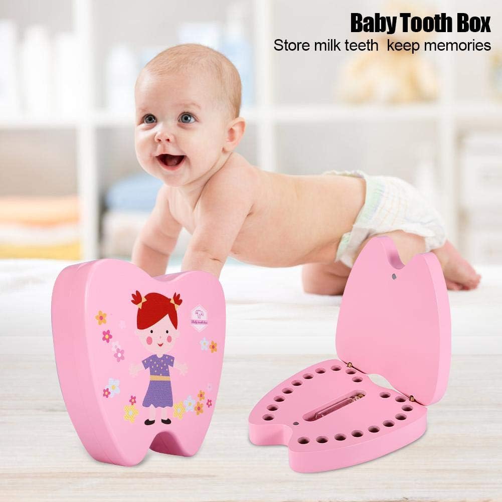 Garosa Baby Teeth Save Box Wooden Keepsake Organizer for Milk Teeth Storage and Baby Hair Collection Case Deciduous Tooth Souvenir Box (#4) - Image 3