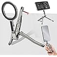 Magnetic Pocket Phone Tripod Foldable with Hook, MG-05G Phone Holder Compatiable with Magsafe for iPhone 16 15 14 13 12 Pro Max Plus Series, 1/4" Screw Tripod Mount, Lightweight Cellphone Stand Travel