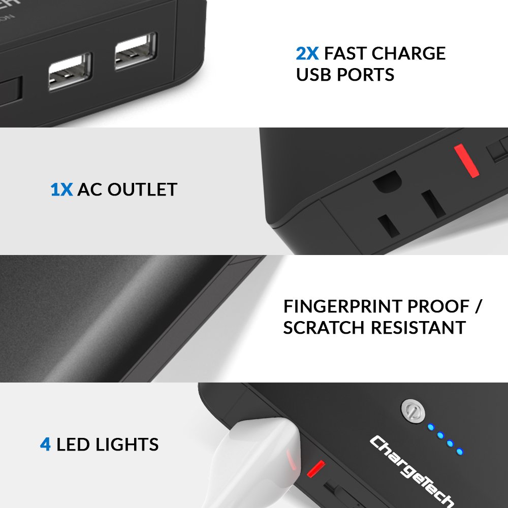 ChargeTech Portable AC Outlet Battery Pack (27000mAh 85W / 110V