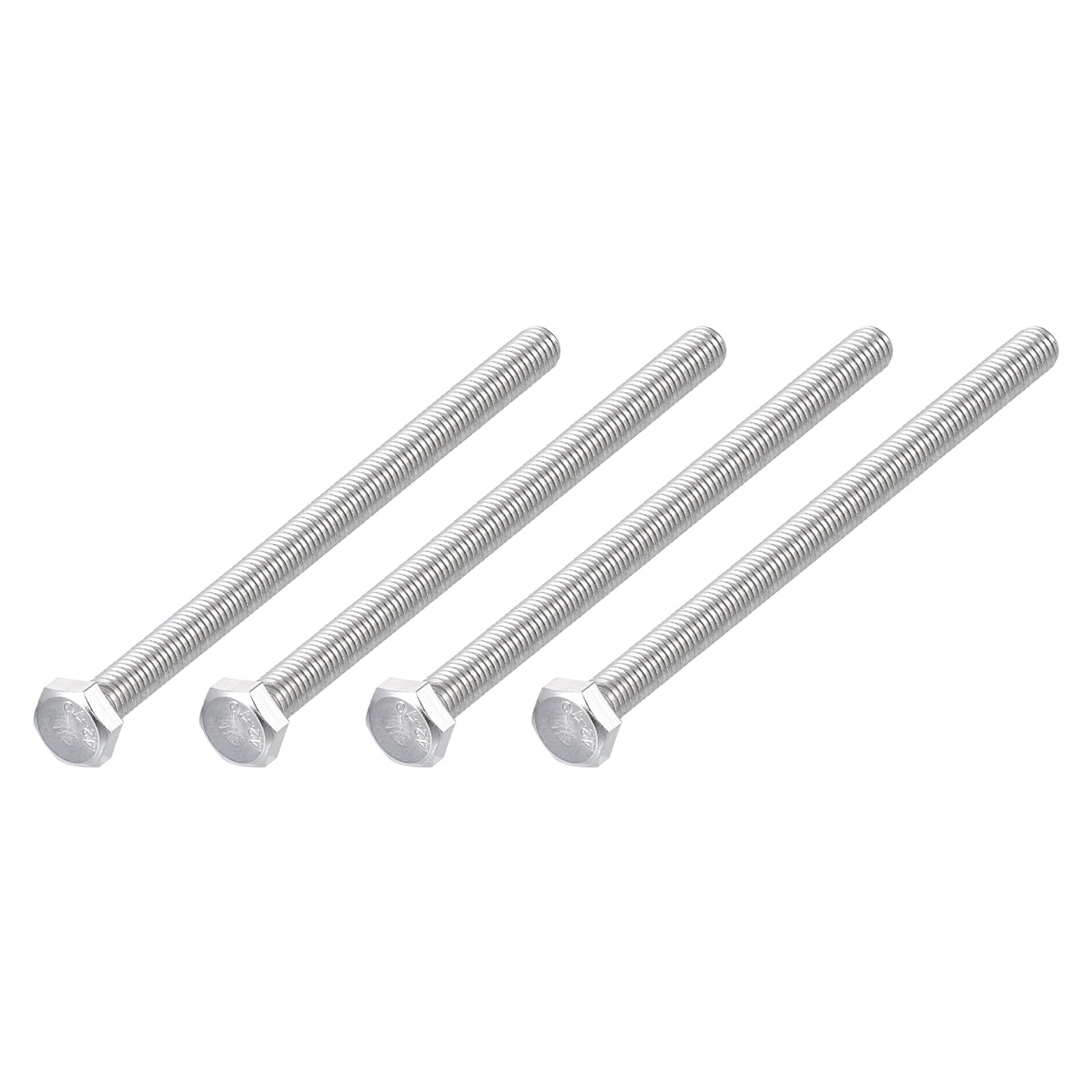 METALLIXITY Hex Bolts (M6-1x150mm) 4Pcs, 304 Stainless Steel Coarse Fully Threaded Hex Head Screw Bolt Machine Screws - for Furniture Repair, Silver
