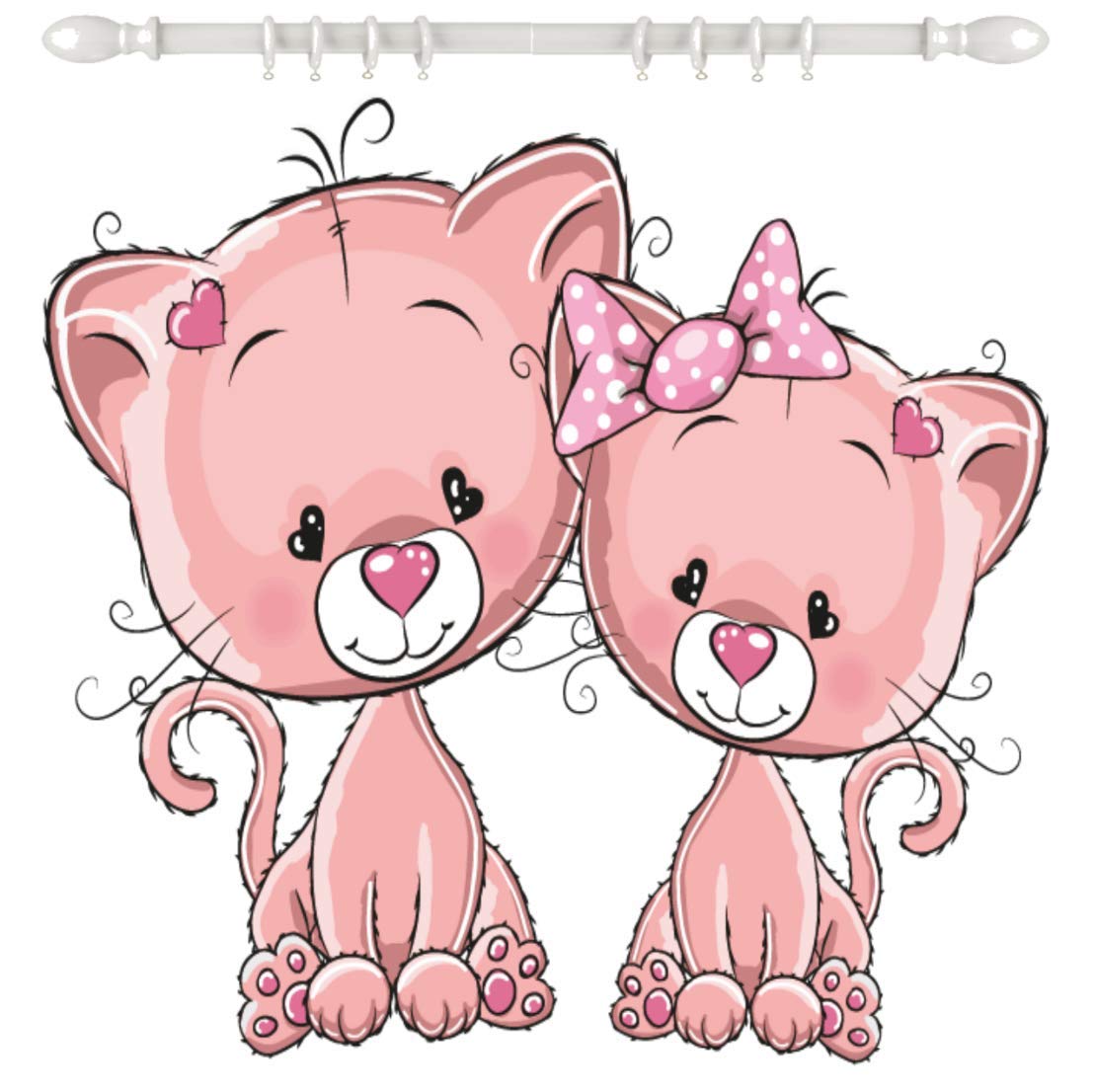 Kids Perfect For Children Boys Elegant Prints 5238c2 Pink Kitten Cat Shower Curtain 3d Print Faberic