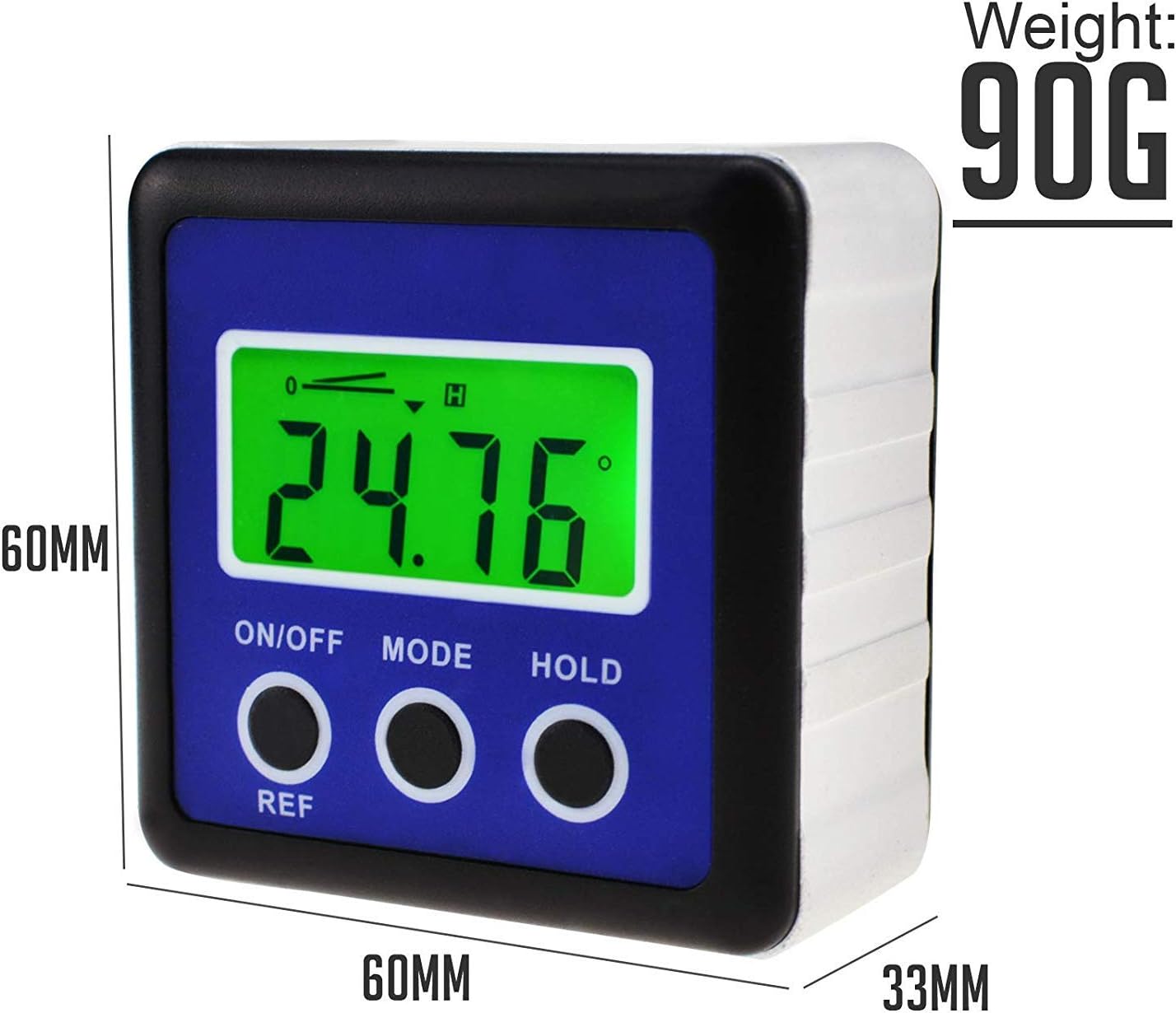 ULTRATOOL Digital Angle Finder with LCD Display - Magnetic Base, Waterproof Inclinometer Bevel Gauge - Includes 2 Extra Batteries - Image 4