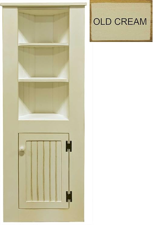 Amazon Com Sawdust City Small Wooden Corner Hutch Old Cream