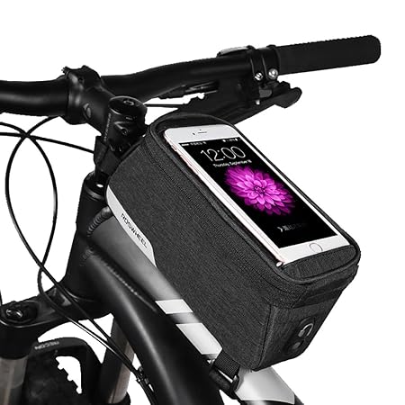 Roswheel Fahrradtasche, Fahrrad Rahmentasche mit Kopfhörerloch und TPU Sensitive Touch-Screen (passend bis zu 5,7 Zoll) Radta