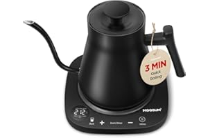 MOOSUM Electric Gooseneck Kettle, 0.8L Electric Tea Kettle Temperature Control Presets, Pour Over Kettle for Coffee, Tea Pot，Simple Operation, Quick Heating, Lightweight Convenient