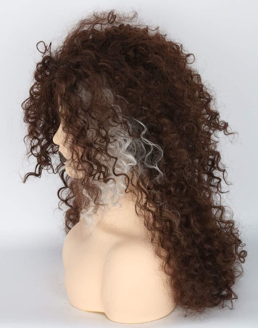 Topcosplay Brown Afro Wig for Women Long Curly Fluffy Wig for Cosplay Halloween Fancy Dress - Image 5