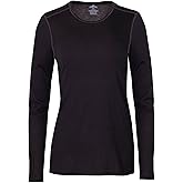 Hot Chillys Women's Pepper Bi-Ply Crewneck Top-Midweight Relaxed Fit Base Layer Thermal Training Cold Weather Long Sleeve Top