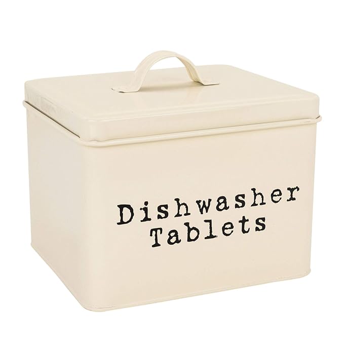 Harbour Housewares Dishwasher Tablet Storage Box in Vintage Metal
