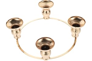 Kichvoe Advent Wreath Candle Holder: Gold Iron Taper Candle Holder for DIY Table Centerpiece Decoration, 9.44 Inch Holiday Xm