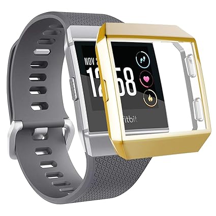 Compatible with Fitbit Ionic Watch Plated Case, All-Around Full Front Screen Protector Soft Plating TPU Covers Smartwatch High Defination for Fitbit ...