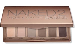Urban Decay Naked 2 Basics Mini Eyeshadow Palette - 6 Matte Nude Shadows, Multi-Use Powder for Eye, Contour, or Brows, Ultra-Blendable Cool-Tone Neutrals, Long-lasting Wear, Travel Makeup with Mirror