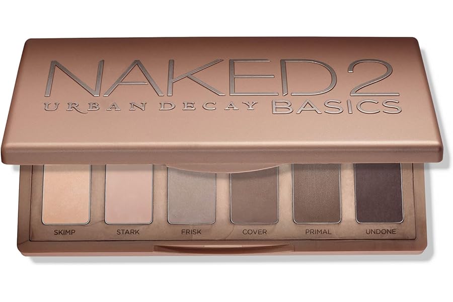 Urban Decay Naked 2 Basics Mini Eyeshadow Palette – 6 Matte Nude Shadows, Multi-Use Powder for Eye, Contour, or Brows, Ultra-Blendable Cool-Tone Neutrals, Long-lasting Wear, Travel Makeup with Mirror