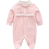 Babymine Baby One Piece Romper Soft Cotton Sleepwear Footed Jumpsuit for 0-12 Month Infant