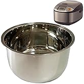 304 Stainless Steel Rice Cooker Inner Bowl, Compatible for Zojirushi NS-TSC18 / NL-AAC18 (10cups) Multi-Cooker Replacement In