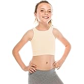 Kurve Premium Girls Seamless Supersoft Sleeveless Crop Tank Top - Stretchy Bra, UV UPF 50+ (Made in USA)