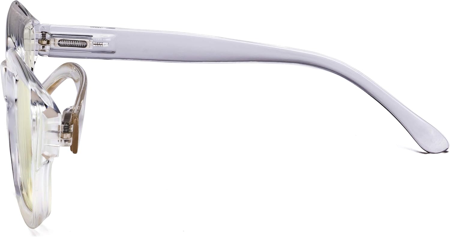 CessBlu Ladies Oversized Blue Light Filter Glasses Blocking UV Rays Computer Readers for Women Reading Oprah Style (Transparent) +0.5 - Image 5
