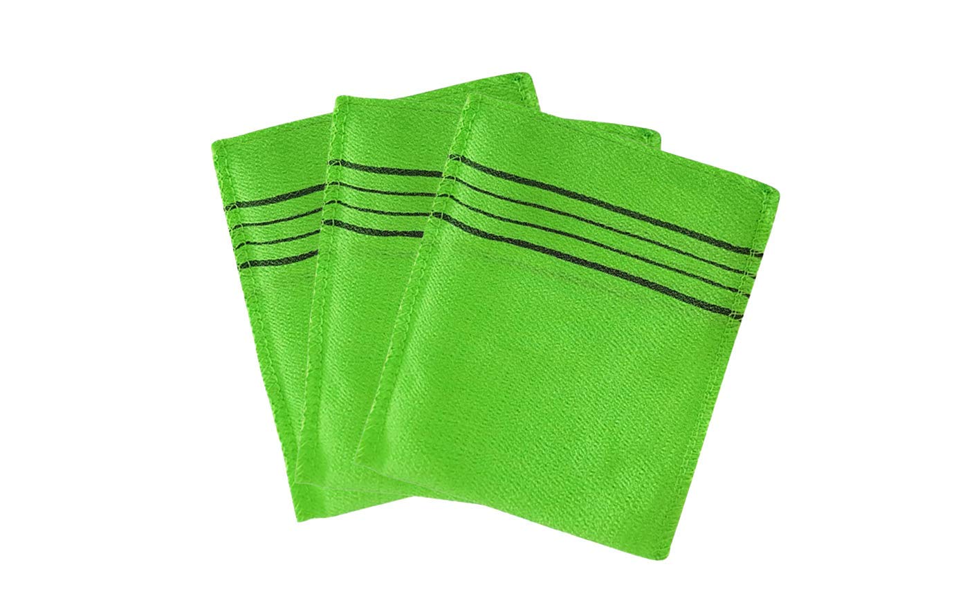Korean Hanul Itary Towel Exfoliating Towel Bath Washcloth 3 Pcs (Green)
