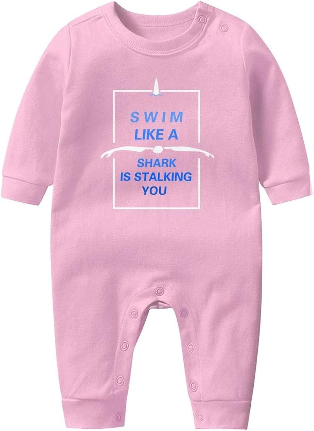 Sharks Will Kill You Printted Baby Crawling Suit Lone-Sleeved Romper Bodysuit