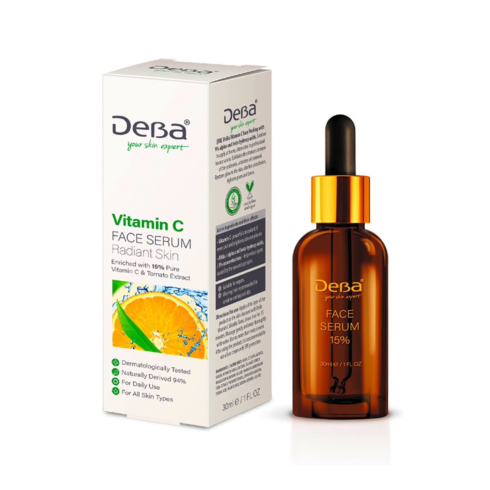 Facial Serum with 15% Pure Vitamin C and Tomato Extract 1 x 30 ml
