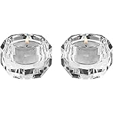 Kitcom Crystal Tea Light Candle Holders Pack of 2 for Tabletop Home Decor W2.36'' X H1.57'', Comes with Gift Box