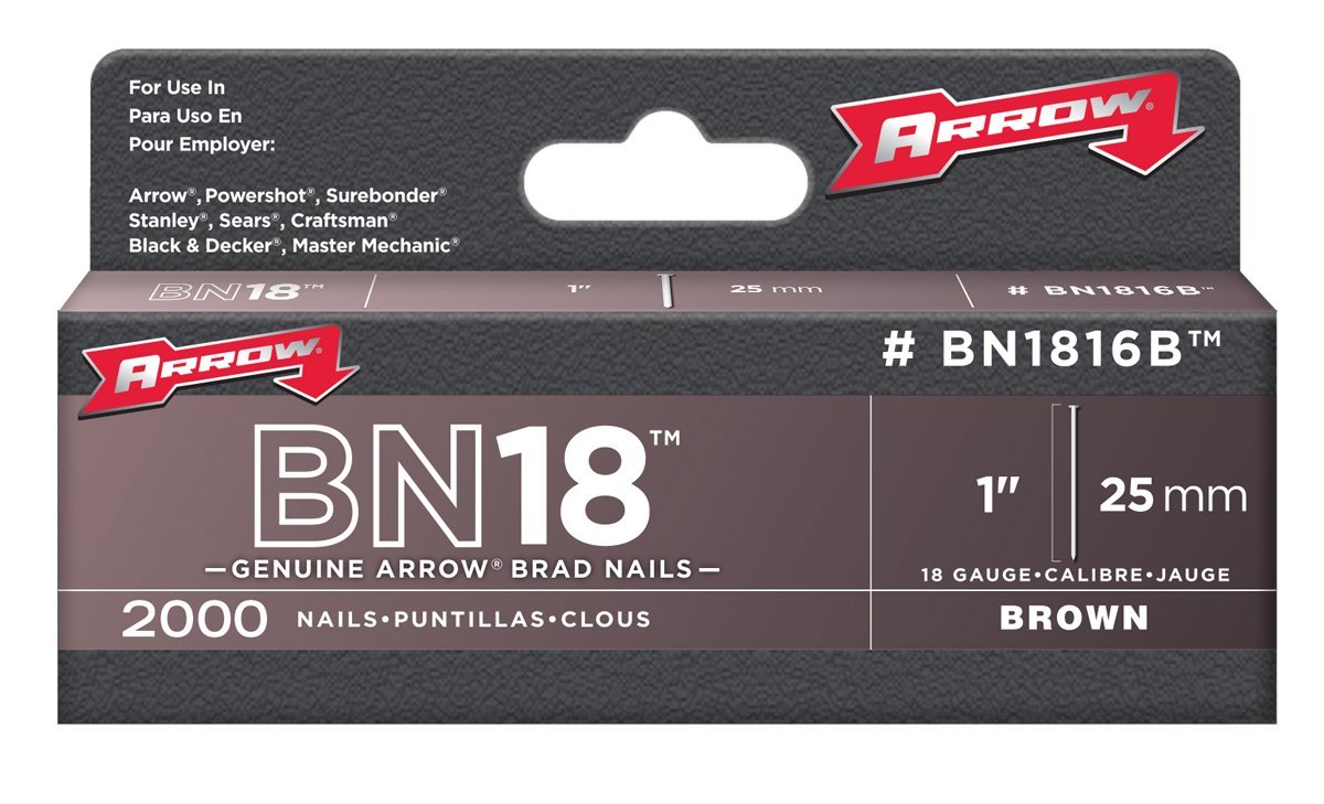 Arrow ABN1816B Brad Nails, Silver, 1 inch / 25 mm