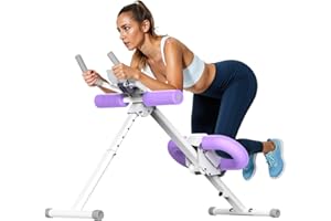 OWLSKY Ab Machine, Adjustable Ab Trainer Machine for Abs Workout at Home Gym, Foldable, Knee Protection, Abdominal Trainer for Stomach Workout