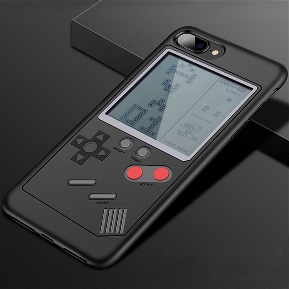 Classic Game Phone Case Decompression Game iPhone 6/7/8/X Compatible - Slim Fit - Lightweight - Hard Shell - Retro Gamer Case - Retail Box Packaging (Black, for iPhone 7/8)