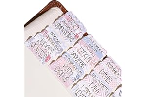 Idyllic Grace - Bible Tabs, Gold Foil Lettering, Bible Study Tool, Bible Journaling, Old and New Testament, Christian, Catholic, Apocrypha, Index Labels, 90 Tabs, Glossy Laminated, Durable - Graceful