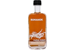 Runamok Maple Cinnamon-Vanilla Infused Maple Syrup - Authentic & Real Vermont Maple Syrup | Gluten Free & Natural Sweetener | Breakfast, Coffee, Pancakes Maple Syrup | 8.45 Fl Oz (250mL)