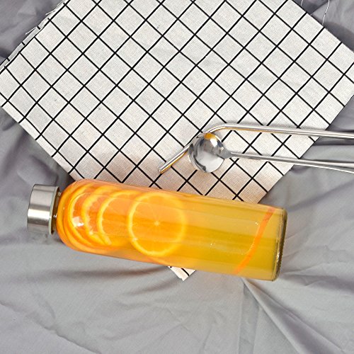 image for StarSide 6 Pack 17 oz Clear Glass Water Bottle Bottles with Sliver Sta