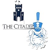 Desert Cactus The Citadel Military College of South Carolina Sticker Citadel Bulldogs Vinyl Decal Laptop Water Bottle Car Scrapbook Sheet (4 Inch Set V1)