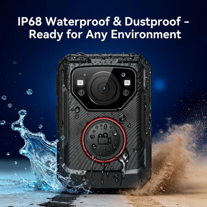 Tarkonn Police Body Camera, 1080P HD Body Worn Camera, 64G & IP68, GPS Enabled Body Cam with APP, 12Hours Battery, Night Vision, Video Recorder for Law Enforcement