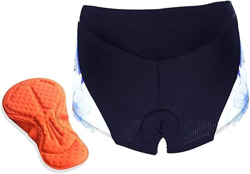 Amazon Co Jp サイクルパンツ レディース サイクリングパンツ クロスバイク インナーパンツ アンダーウェア ゲルパッド 自転車 クールマックス 女性用 吸汗速乾 マウンテンバイク用 ブルー 花柄 バイク 3分丈 重ね着 可愛い おしゃれ スポーツ アウトドア