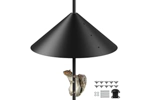 KITVONA 19 Inch Metal Squirrel Baffle for Bird Feeder Pole, Outdoor Squirrel Proof Bird Feeders, Bird House Guard for Shepherd’s Hook, Rust Chew Proof Heavy Duty