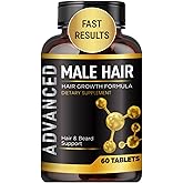 Hair Growth Vitamins For Men-Anti Hair Loss Support Vitamins Pills & Dht Blocker For Men.Regrow Hair & Beard Growth Supplement For Thicker Fuller & Stronger Hair. Support Thinning Hair With Biotin.