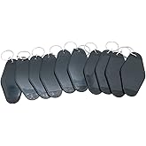 Nwsrayu 10pcs Blank Hotel Keychains Bulk Vintage Motel Keychain Vinyl HTV printing Keychains rhombus DIY Keychain tags (Black)