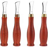 UOOU 4 Pcs Leather Edge Creaser, 1.0/1.5/2.0/2.5mm Leather Creaser Tool | Professional Leather Tool, Edge Creaser Stainless Steel Red Wood Handle Tool for Beginners DIY Leather Craft