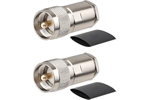 MOOKEERF 2 Pack PL259 Coax Connectors 50 Ohm PL-259 UHF Male Clamp Connector for LMR400 KMR400 RG8 RG8U RG213 Coaxial Cable