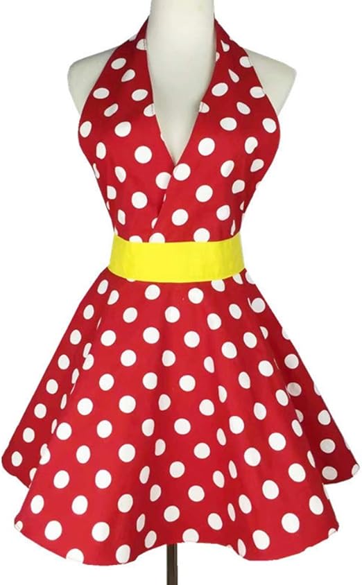 ladies red polka dot dress